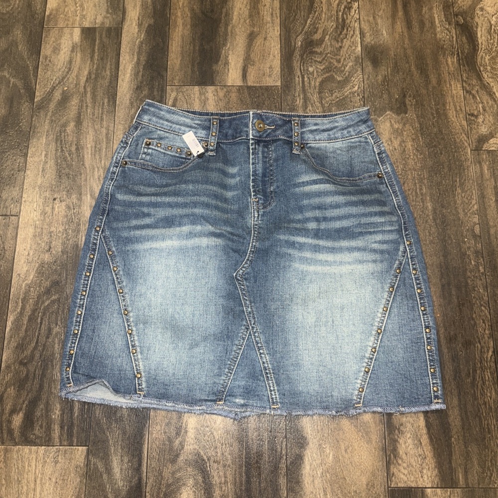 Boston Proper Denim Skirt Dark Wash Denim Jeans Size 28